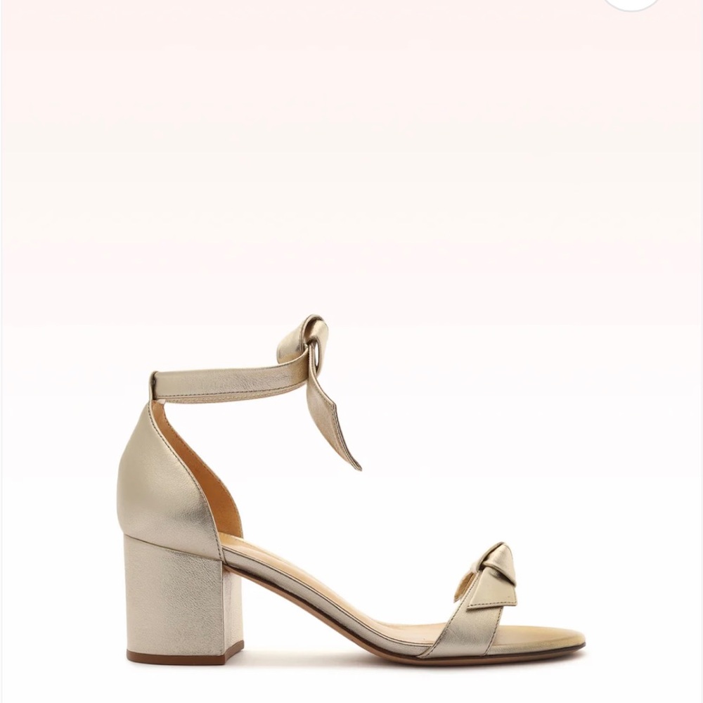 Alexandre Birman Clarita Block 60 Sandal Golden / Metallic Leather